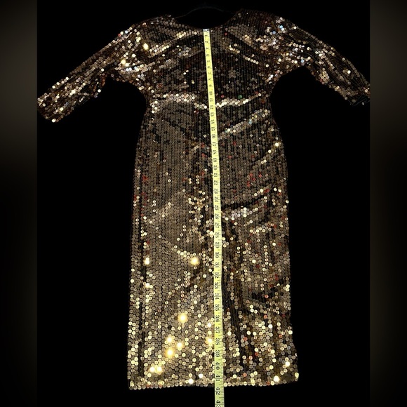 Vintage Oleg Cassini bronze sequins dress. - Picture 10 of 13